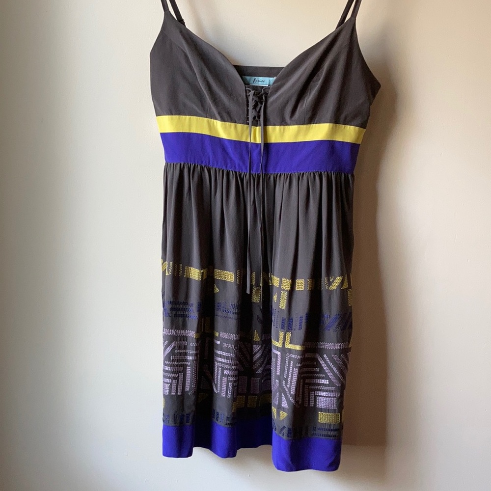 Marciano Embroidered Silk Dress Medium